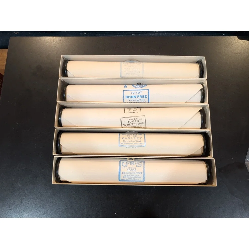 Lot Of 8 QRS Word Roll Piano Rolls Leroy Brown, Cabaret, Santa, More